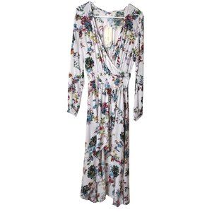 KorMei Dress Womens Medium Wrap Bodice Long Sleeve